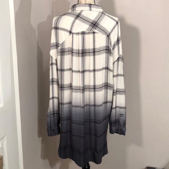 Vintage Havanna Plaid Ombré Button Down Shirt SZ L - Picture 2 of 4